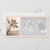White Wildflower Wedding Save the Date (Voorkant)