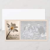 White Wildflower Wedding Save the Date (Voorkant / Achterkant)