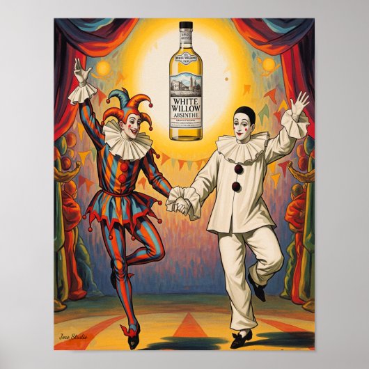 White Willow Absinthe Pierrot Jester Poster (Voorkant)