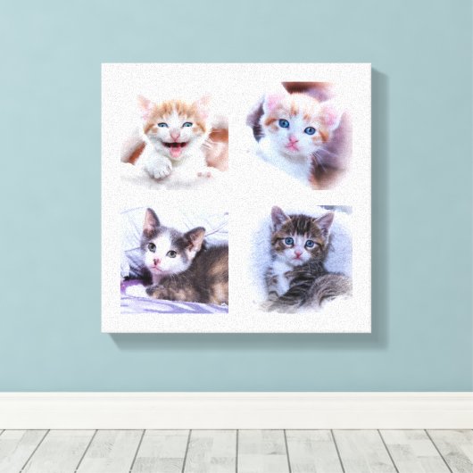 White Window Pane Photo Collage Wrapped Canvas (Insitu (Houten vloer))