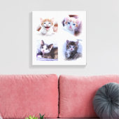 White Window Pane Photo Collage Wrapped Canvas Afdruk (Insitu (Woonkamer))