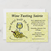 White Wine 5 S's Party Invitation Kaart (Voorkant)