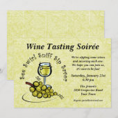 White Wine 5 S's Party Invitation Kaart (Voorkant / Achterkant)