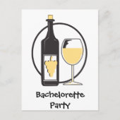 White Wine Bachelorette Party Uitnodiging Briefkaart (Voorkant)