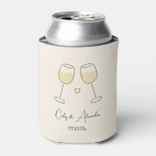 White Wine Glass Wedding Verloving Jubileum Blikjeskoeler