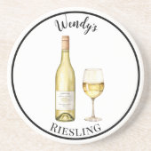 White Wine Lover Onderzetter – Gepersonaliseerde w (Voorkant)