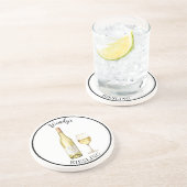White Wine Lover Onderzetter – Gepersonaliseerde w (Zijkant)
