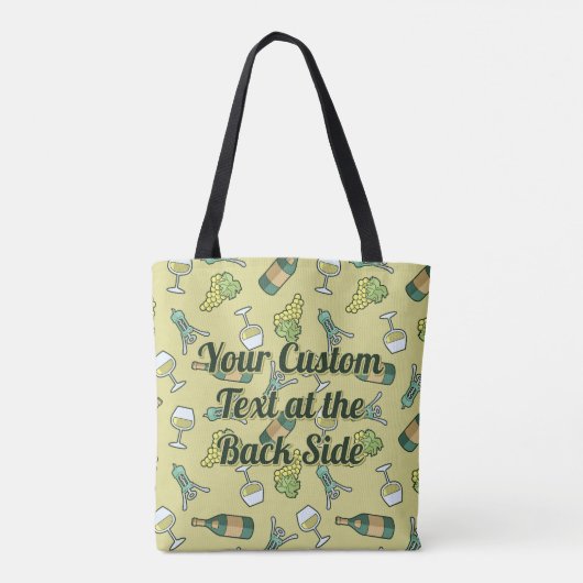 White Wine Pattern Canvas tas (Achterkant)