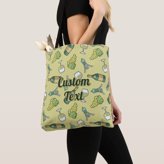 White Wine Pattern Canvas tas (Dichtbij)