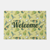 White Wine Pattern Doormat Deurmat (Voorkant)