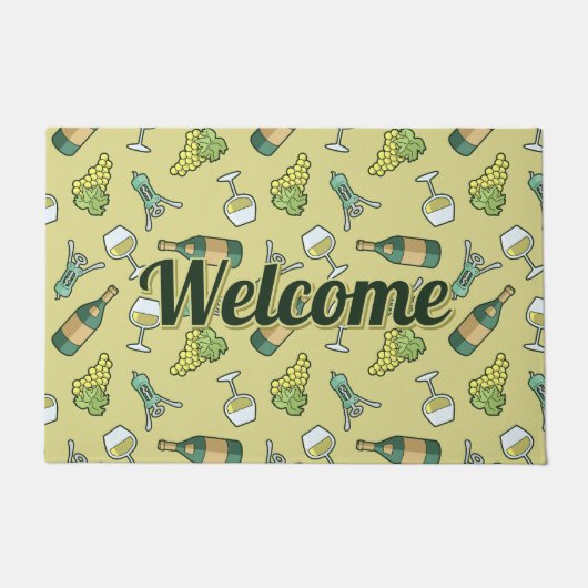 White Wine Pattern Doormat Deurmat (Voorkant)