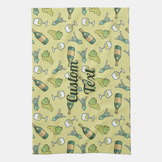White Wine Pattern Kitchen Towel Theedoek (Verticaal)