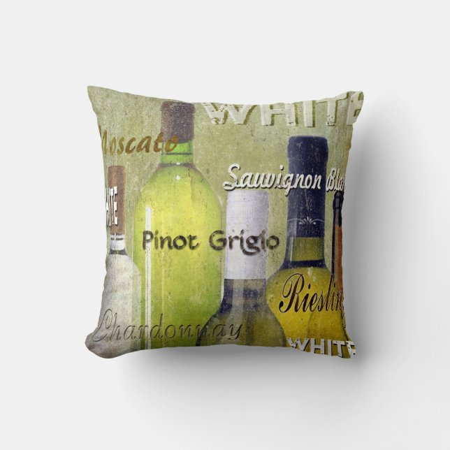 White Wine Pillow, Copyright Karen J Williams Kussen (Voorkant)