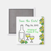 White Wine Vineyard Wedding Save the Date Magnet (Voorkant / Achterkant)
