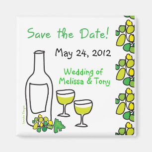 White Wine Vineyard Wedding Save the Date Magnet