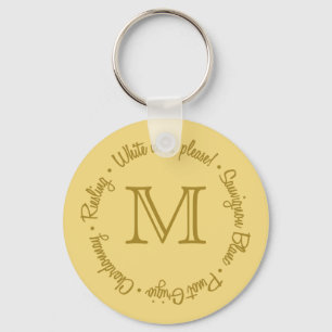 White Wines Custom monogram key chains Sleutelhanger