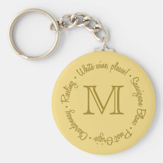 White Wines Custom monogram key chains Sleutelhanger (Voorkant)