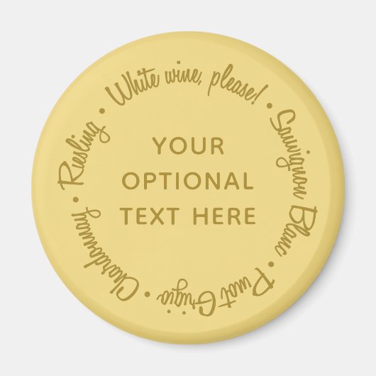 White Wines custom text magnet (Voorkant)