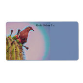 White Winged Dove Saguaro Cactus Digital Art Etiket (Voorkant)