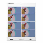 White Winged Dove Saguaro Cactus Digital Art Etiket (Full Sheet)