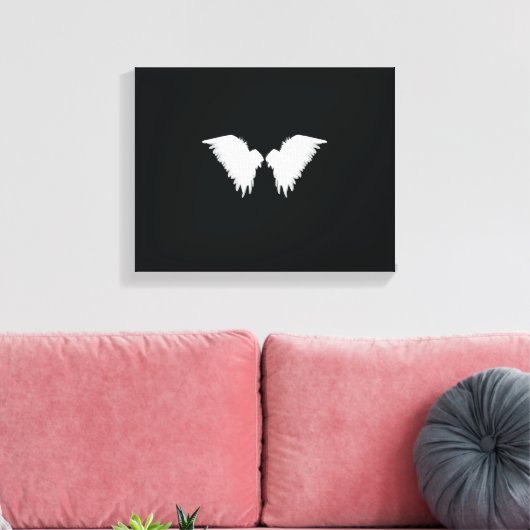 White Wings Wrapped Canvas (Insitu (Woonkamer))