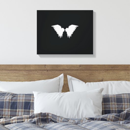 White Wings Wrapped Canvas (Insitu (Slaapkamer))