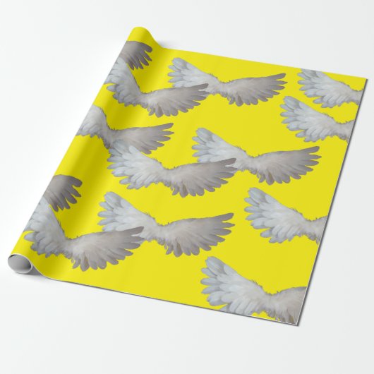 White Wings Wrapping Paper Cadeaupapier (Uitgerold)