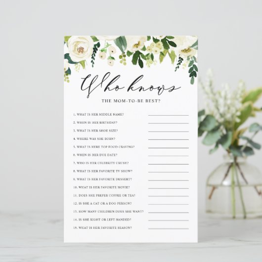 White Winter Flowers die het beste spel van mama k (Staand voorkant)