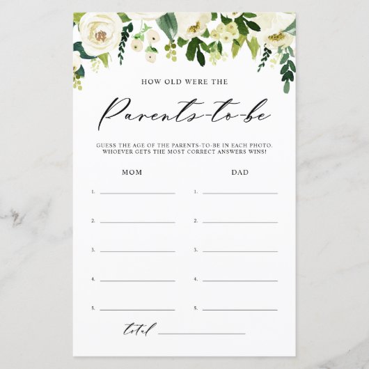 White Winter Flowers Hoe oud waren de ouders Kaart (Voorkant)