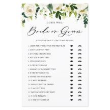 White Winter Flowers Raad eens wie Bride of Groom 