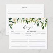 White Winter Flowers Vrijgezellenfeest Recipcard (Voorkant / Achterkant)