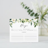 White Winter Flowers Vrijgezellenfeest Recipcard (Staand voorkant)