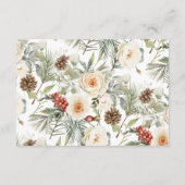 White Winter Flowers Wedding Details Insert Card Informatiekaartje (Achterkant)