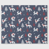 White Winter Forrest Foxes kerstboompatroon Cadeaupapier (Vlak)