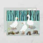 White Winter Geese Briefkaart (Voorkant / Achterkant)
