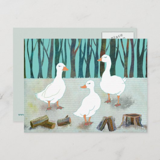 White Winter Geese Briefkaart (Voorkant / Achterkant)