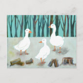 White Winter Geese Briefkaart (Voorkant)