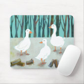 White Winter Geese Muismat (Met muis)