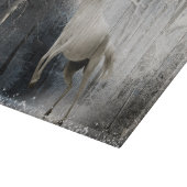 White Winter Horse in Mountain Forest Snijplank (Hoek)