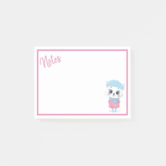 White Winter Kitten Post-it Notes (Voorkant)