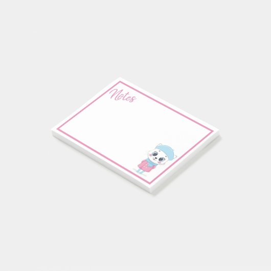 White Winter Kitten Post-it Notes (Schuin)
