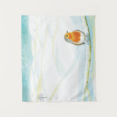 White Winter Landscape Illustratie met Robin Wandkleed (Voorkant)