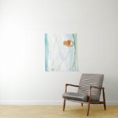 White Winter Landscape Illustratie met Robin Wandkleed (In situ)