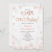 White Winter Onederland First Birthday Invite Kaart (Voorkant)