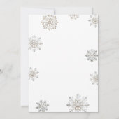 White Winter Onederland Silver Snowflakes Birthday Kaart (Achterkant)