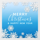 White Winter Origami Snowflakes Merry Kerstry Raamsticker (Vel)