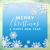 White Winter Origami Snowflakes Merry Kerstry Raamsticker (Vel 3)