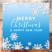 White Winter Origami Snowflakes Merry Kerstry Raamsticker (Vel 2)