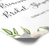 White Winter Peony Floral Vrijgezellenfeest Welkom Poster (Hoek)