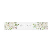 White Winter Peony Floral Wedding Invitation Uitnodigingen Wikkel (Vlak)